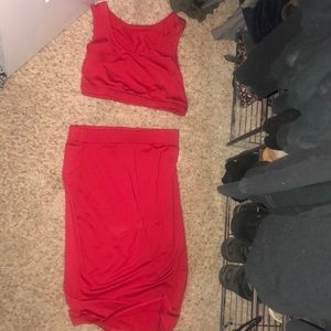 2 piece red dress